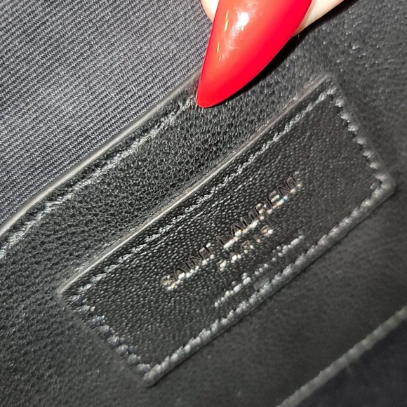 NEW Saint Laurent croc embossed leather clutch - Picture 9 of 15